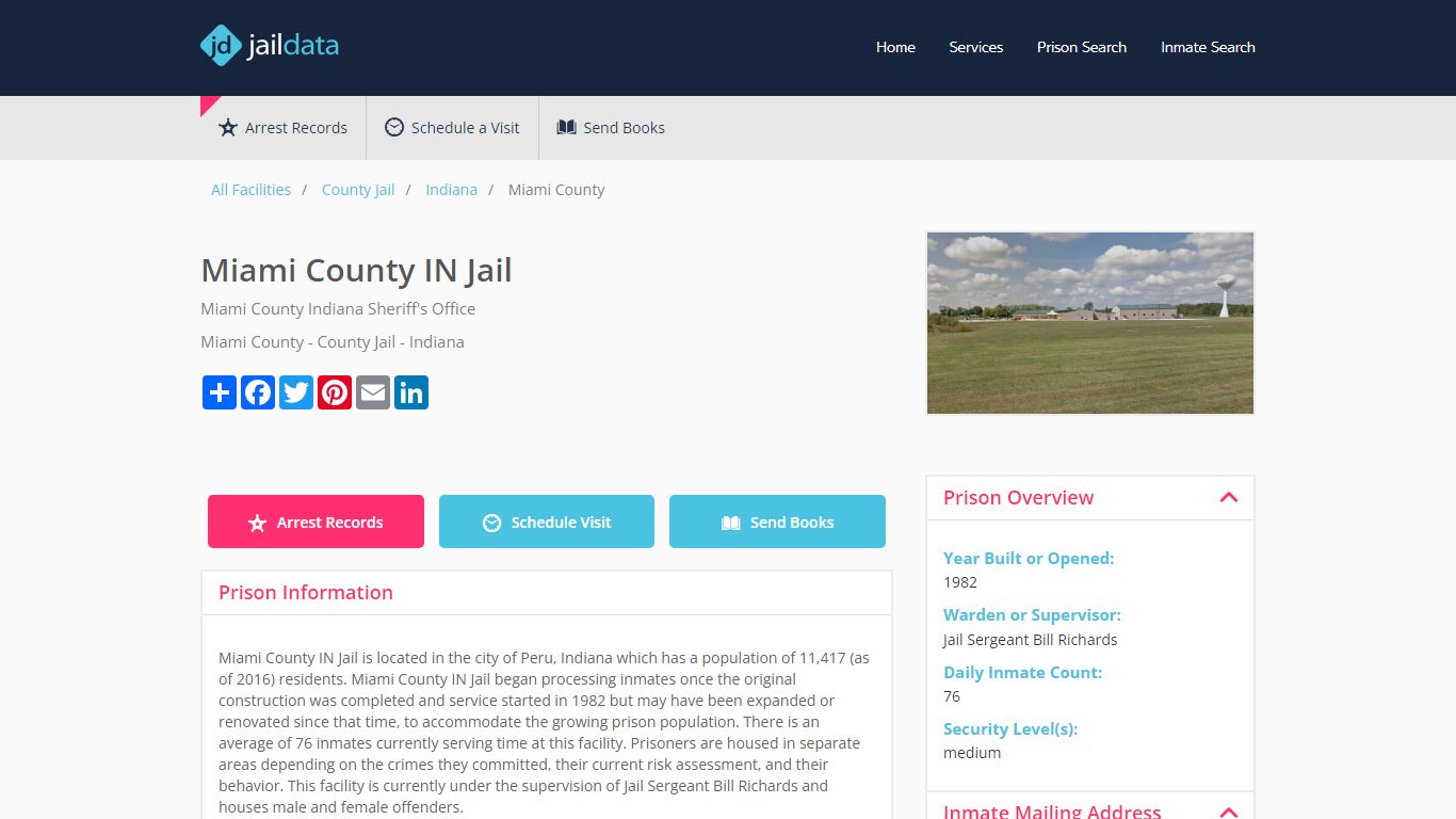 Miami County IN Jail Inmate Search and Prisoner Info - Peru, IN
